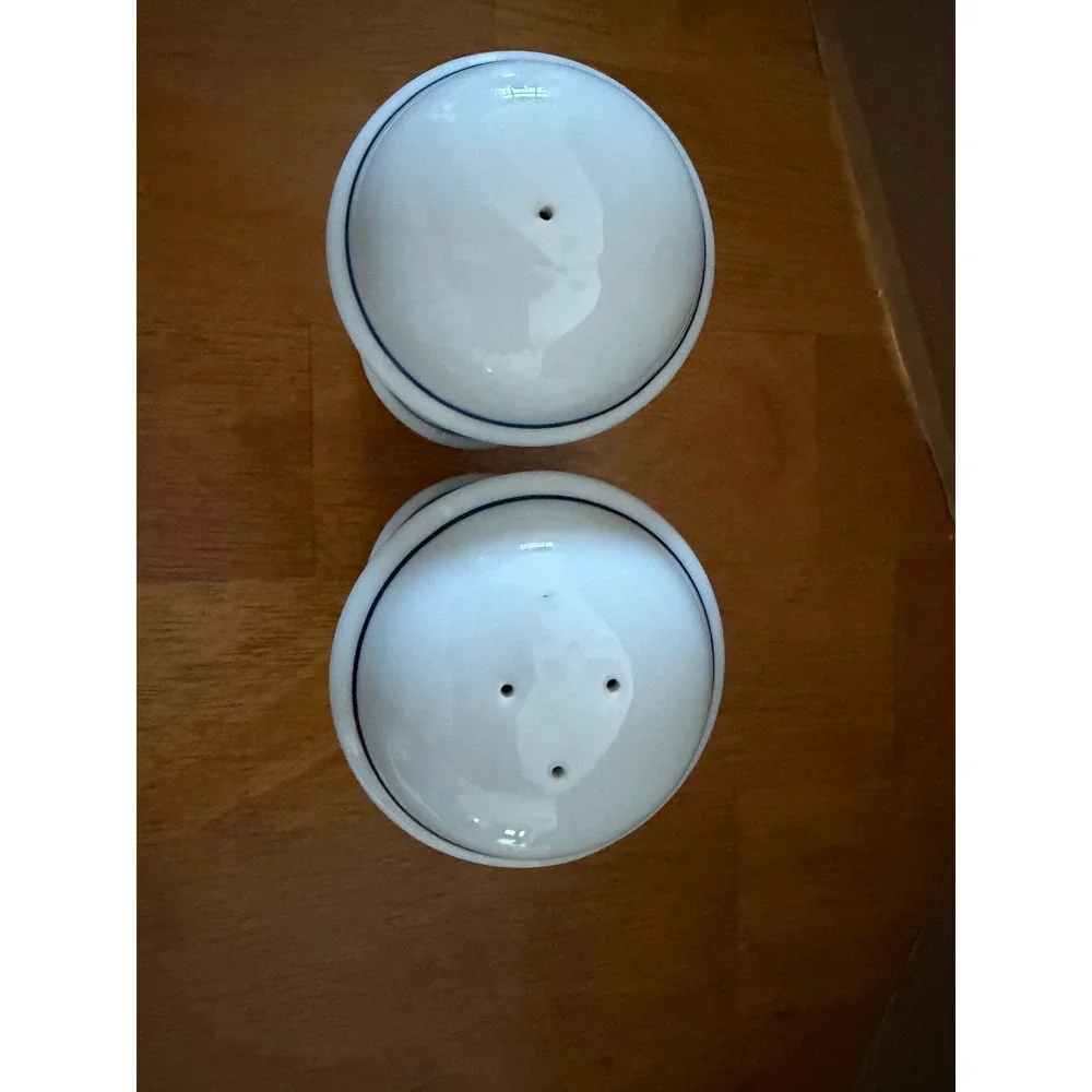 Dansk International Designs Salt and Pepper Shakers White Navy Blue Portugal